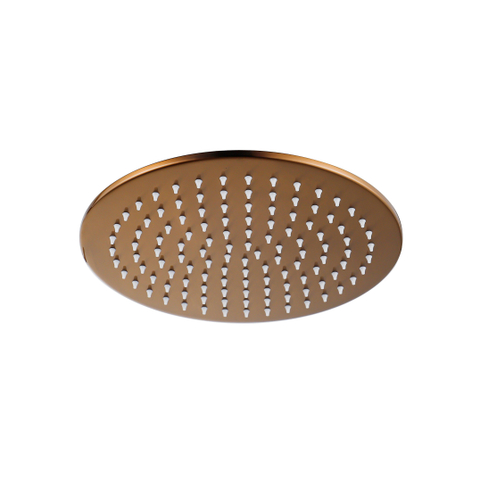 Fortifura Calvi Inbouw Regendoucheset - thermostatisch - plafondarm - 30cm - hoofddouche - ronde handdouche - gladde doucheslang - PVD - geborsteld koper SW1412136