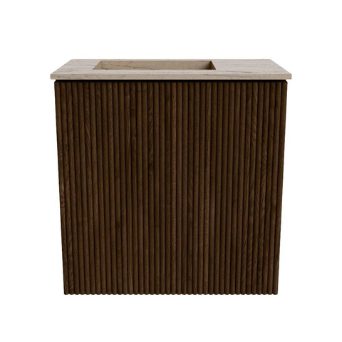 Mondiaz JOYA-DLUX 40cm meuble de toilette - couleur Walnut - Vasque FAYE position Gauche Sans trou de robinet couleur Arena. SW1424317