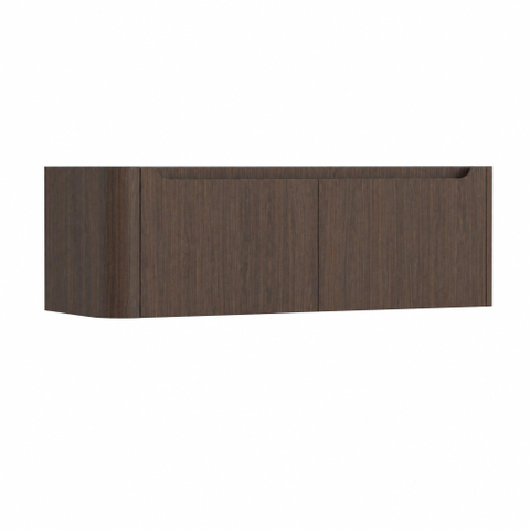 H&R Badmeubelen Juice Meuble sous vasque - 120x45x40cm - angle gauche arrondi - 2 tiroirs - poignée intégrée - coffee SW1489803
