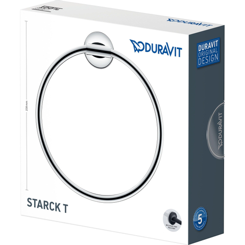 Duravit Starck T Handdoekring - diameter 21cm - mat zwart SW297099