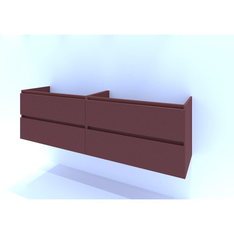 H&R Badmeubelen Infinity Wastafelonderkast - 180x44.8x55cm - 3D-front - 4 lades - sifonuitsparing links - greeploos - terra mat SW873497