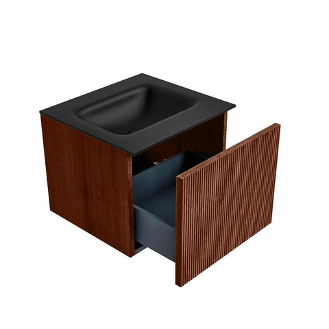 Mondiaz KURVE Badkamermeubelset - 50x46x40cm - 1 lade - wastafel solid surface - midden - 1 kraangat - Ruby SW1415397