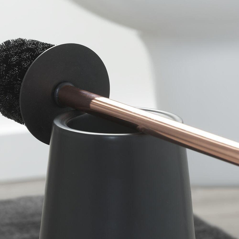 Sealskin Conical brosse WC 12.3x39x12.3cm porcelaine noir SW94588
