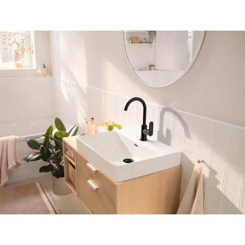 Hansgrohe Rebris s 1-gats wastafelkraan - 210 met draaibare uitloop - met wastemat - mat zwart SW796429