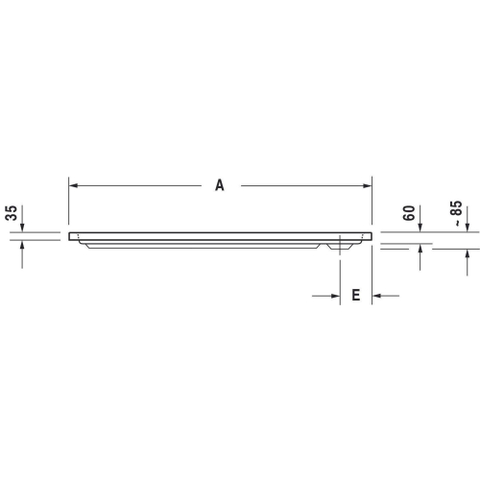 Duravit D-code Kunststof douchebak acryl rechthoekig - zonder paneel - 170x75cm - met afvoergat - diameter 90mm - wit 0295850
