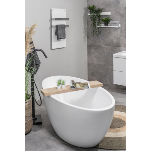 Eurom Sani 400 Comfort Infraroodpaneel badkamer 83.5x48.1cm Wifi 400watt Glas Wit OUTLETSTORE STORE44267