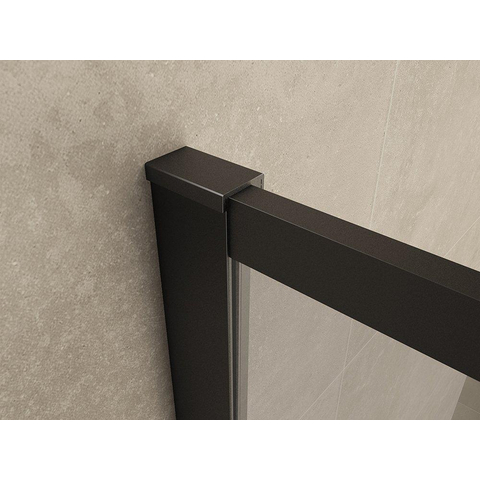 Wiesbaden Square Inloopdouche - 110x200cm - 8mm - nano helder glas - mat zwart SW484794