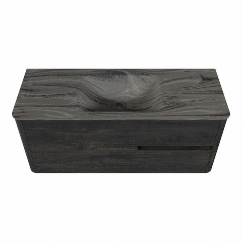 Mondiaz CIRO-DLUX Badkamermeubelset - 120x45x50cm - Solid surface wastafel Sombra - 1 wasbak Midden - 1 kraangat - 2 lades - Shadow SW1532754
