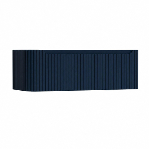 H&R Badmeubelen Juice Wastafelonderkast - 120x45x40cm - linkerhoek afgerond - 3D-front - 1 lade - geïntegreerde greep - blue oak SW1259911