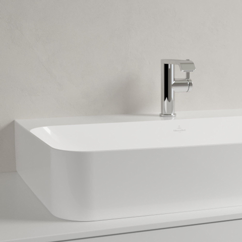 Villeroy & Boch Finion Lavabo - 800 x 470 x 165 mm - Blanc Alpin CeramicPlus - sans trop-plein - meulé SW106486