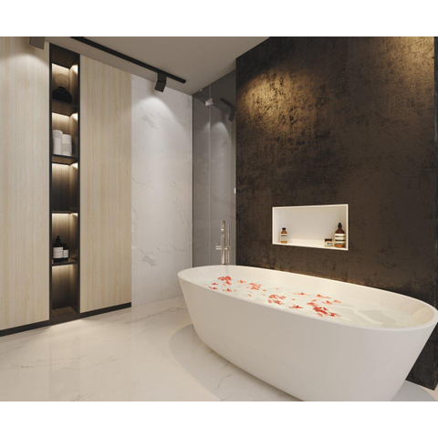 Crosstone by Arcqua Solid Alcove niche encastrée 60x30x10cm solid surface blanc mat SW420142