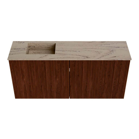 Mondiaz JOYA-DLUX 90cm toiletmeubel - kleur Ruby - Wastafel FAYE positie Links 1 kraangat kleur Arena. SW1425272
