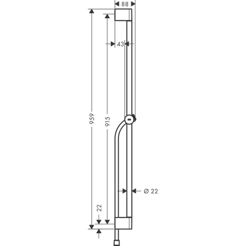 Hansgrohe Unica Glijstang Pulsify S - 90cm - met push-schuifstuk en doucheslang - hoogglans chroom SW651480
