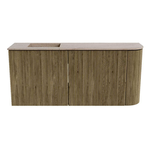 Mondiaz JOYA-DLUX Meuble de salle de bains 91,6cm - arrondi droit couleur Dusk - Vasque FAYE position Gauche Sans trou de robinet couleur Saba SW1426089