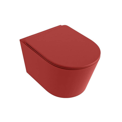 Mondiaz LAVIE WC suspendu – sans bride – 36 x 53 cm – avec abattant softclose – Fire (rouge) SW1208616
