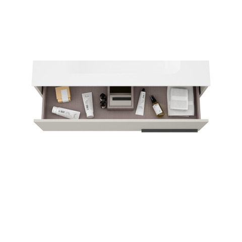 Saniclass Prime Essential Wastafelonderkast - 100x55x46cm - 2 lades - Standaard greep - MDF - mat cotton (beige) SW892667