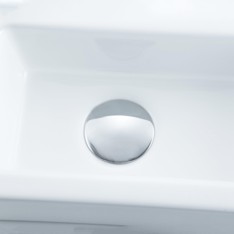 QeramiQ Fuente pack lave-mains – 37,5 x 18,5 x 9 cm – céramique blanc brillant – perçage à droite – robinet chromé SW1232719