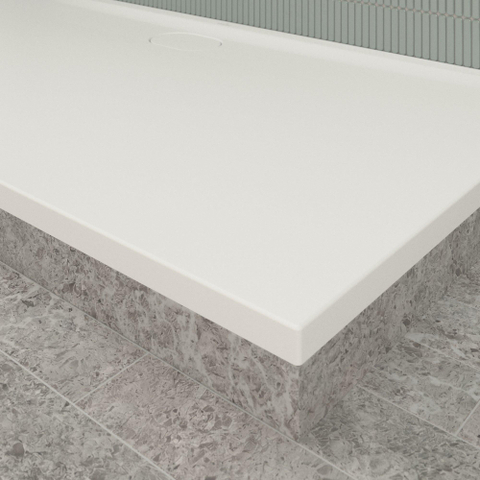 Villeroy & Boch Ecora douchebak - 170x90x3.5cm - afvoer lange zijde - stone white (wit) SW1559015
