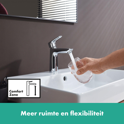 Hansgrohe Talis e 1 greeps wastafelkraan - 110 PopUp - trekwaste - hoogglans chroom SW28983