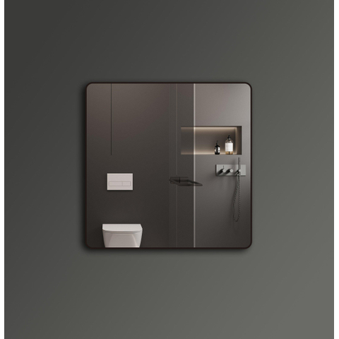 Saniclass Retro Line miroir – carré – 120 x 120 cm – Noir mat SW643420