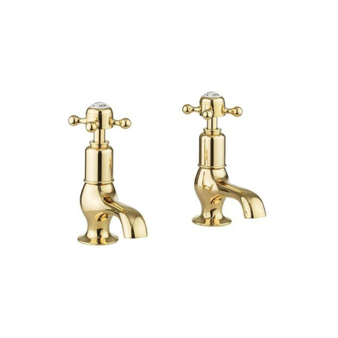 Crosswater Belgravia Robinet de lavabo medium - eau froide et chaude - 2 trous - poignée croix - laiton non verni SW487092