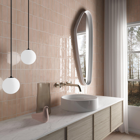 SAMPLE Terravito Ardeno Koko Voor wandtegel - 150x50cm - 8mm - Roze SW1221361