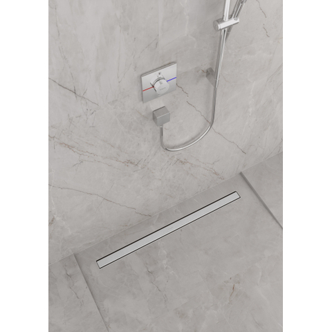 Hansgrohe RainDrain Match Douchegoot - 120cm - hoogte verstelbaar frame - brushed stainless steel SW1590420