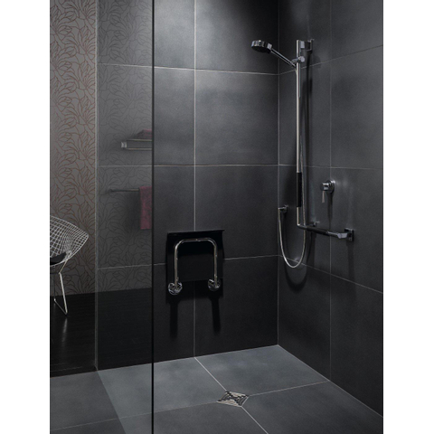 Emco System 2 klapzitje zonder rugleuning zwart/chroom SW100311