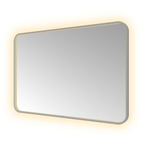 Hotbath &MORE Spiegel - 120x80cm - direct en indirect LED - color changing - spiegelverwarming - met afstandsbediening - PVD - geborsteld gunmetal antraciet SW1246065