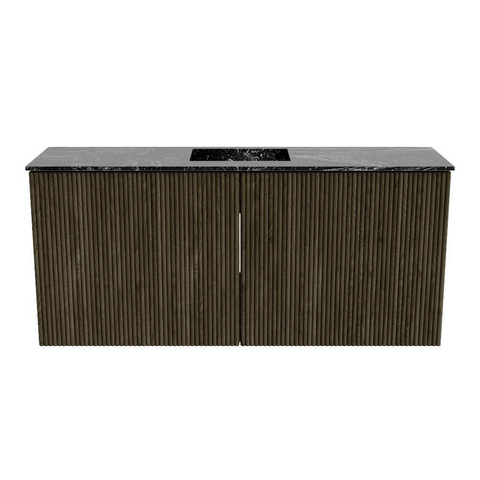Mondiaz JOYA-DLUX 90cm meuble de salle de bains - couleur Shadow - Vasque FAYE position Milieu 1 trou de robinet couleur Lava SW1422847