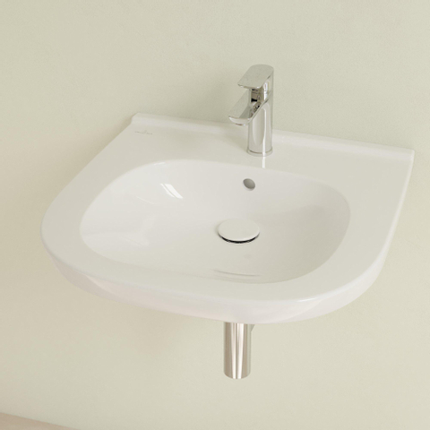 Villeroy & Boch Vicare O.novo Vita wastafel Vita - met 1 kraangat - met overloop - 55x55cm - White Alpine (glans wit) 1025053