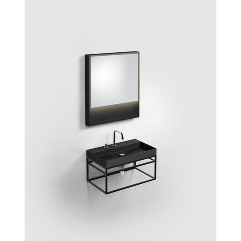 Clou Wash Me lavabo 70x42x8cm sans bonde Céramique Noir mat SW440842
