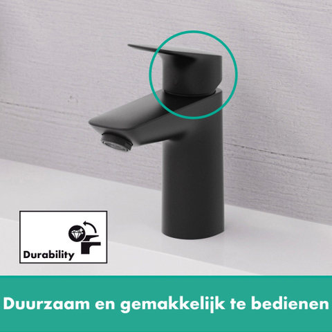 Hansgrohe Logis XX basin mixer - 100 w/o - waste - mat zwart SW918711