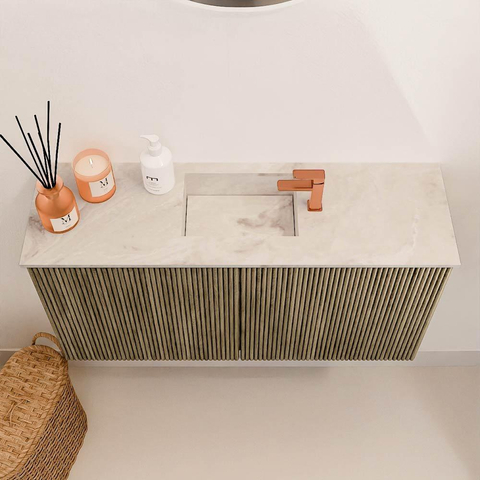 Mondiaz JOYA-DLUX 80cm toiletmeubel - kleur Dusk - Wastafel FAYE positie Midden 1 kraangat kleur Frappe. SW1423091