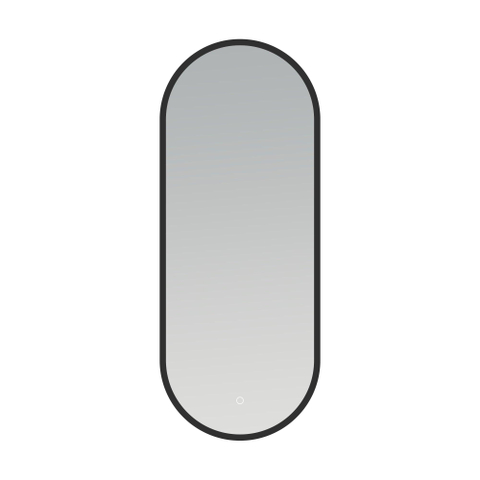 Arcqua Framed miroir – ovale 40 x 100 cm – Éclairage LED périphérique – chauffage de miroir, à intensité variable – Noir mat SW1223229