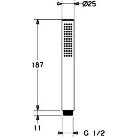 Hansa Stilo staafhanddouche - 1 stand - chroom GA98163