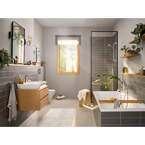 Hansgrohe Rebris e Eengreeps wastafelmengkraan - 110 - coolstart - ecosmart+ - met PopUp - trekwaste - hoogglans chroom SW796431