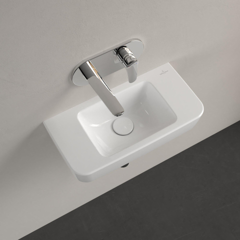 Villeroy & Boch O.novo fontein - 50x25cm - zonder kraangat - met overloop - White Alpine (glans wit) SW448496