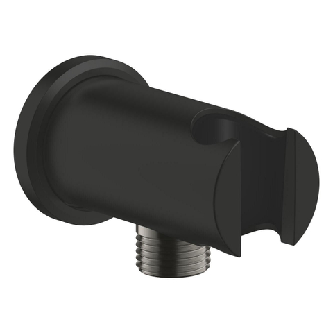 GROHE Rainshower wandaansluitbocht - rond - met houder - mat zwart SW1477598