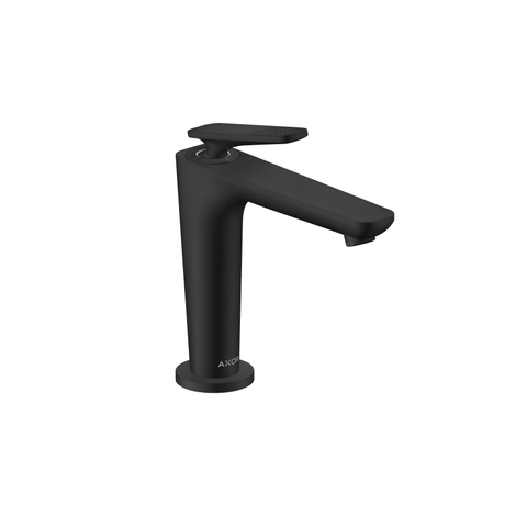 Hansgrohe Axor Citterio C 1-gats wastafelkraan 125 coolstart m. afvoerplug m. cubic cutvoorsprong 13.5cm - mat zwart SW1152182