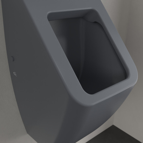 Villeroy & Boch venticello urinoir - met achterinlaat - met deksel - 28.5x54.5x31.5cm CeramicPlus - Graphite (mat grijs) SW453860