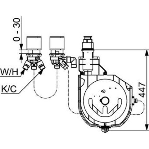 Hansa Compact basisgarnituur voor 3-gats badrandcombinatie SW204392