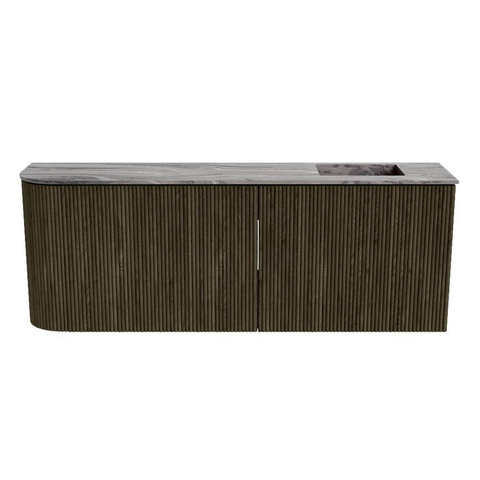 Mondiaz JOYA-DLUX Meuble de salle de bains - 111,6cm - arrondi gauche couleur Shadow - Vasque FAYE position Droite Sans trou de robinet couleur Sombra SW1425232
