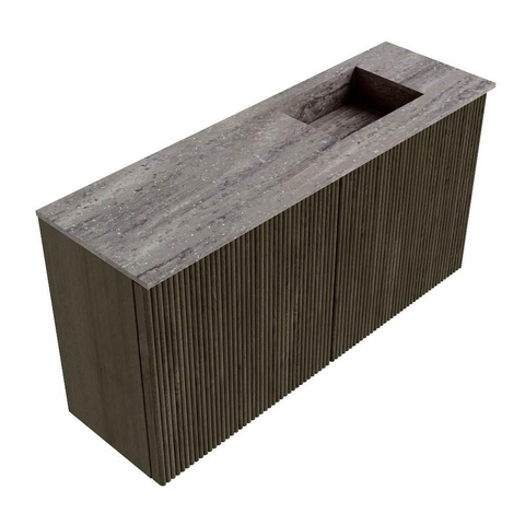 Mondiaz JOYA-DLUX Meuble de salle de bains 80cm - couleur Shadow - Vasque FAYE position Droite 1 trou de robinet couleur Oza SW1425037