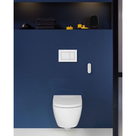 Plaque de commande Geberit Sigma01 - chasse d'eau à 2 boutons - carré - blanc alpin SW1237073