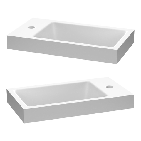 BRAUER Solar Medium lave-mains - 40x22x5cm - trou de robinet à droite - blanc mat SW542355