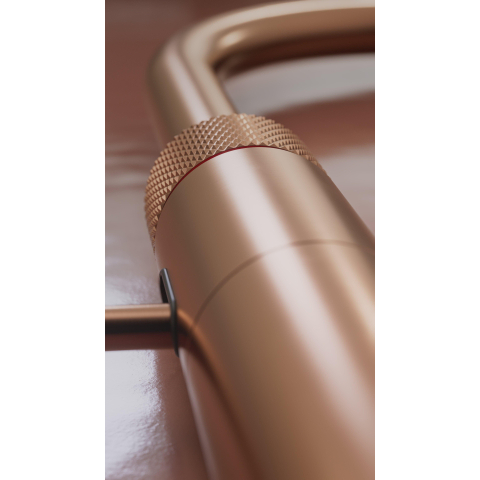 Quooker Fusion Round kokendwaterkraan - draaibare uitloop - Combi+ reservoir - Warm / kokend water - Rosé Koper SW968356