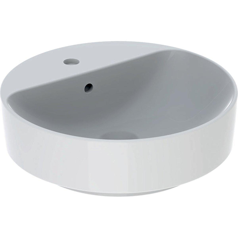 Geberit VARIFORM opzetwastafel - 45x45cm - met 1 kraangat - met overloop - glans wit SW422019