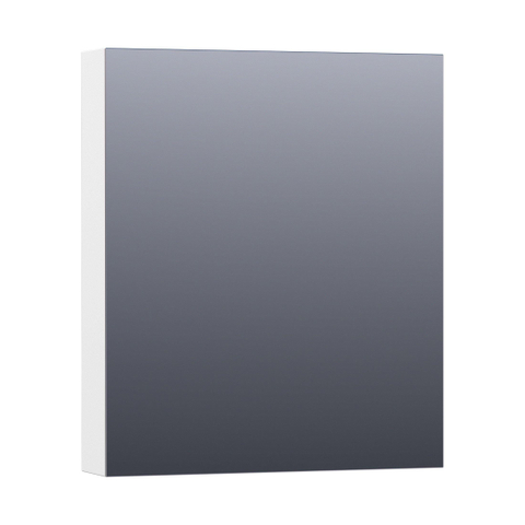 BRAUER Impress Deluxe armoire de toilette - 60x70x15cm - éclairage interne et externe - 1 porte miroir double face à gauche mate blanche SW242112