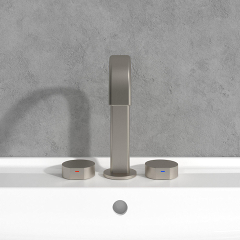 Villeroy & Boch Dawn wastafeluitloop set - zonder pop up afvoergarnituur - Brushed Nickel (rvs) SW974336